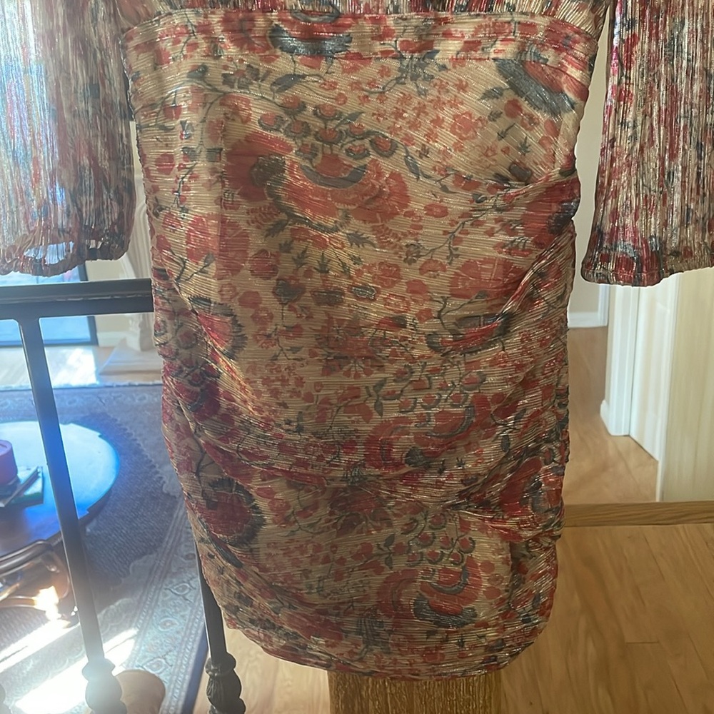 ba&sh Metallic Shimmery Ruched Dress - Picture 5 of 10